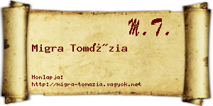 Migra Tomázia névjegykártya